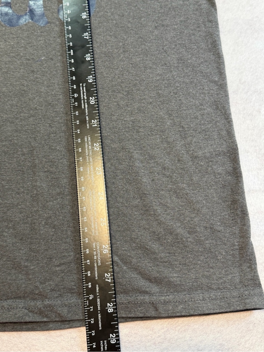 Fruit of the Loom Hooked on Jesus Gray Tee with Blue Print - Picture 5 of 6